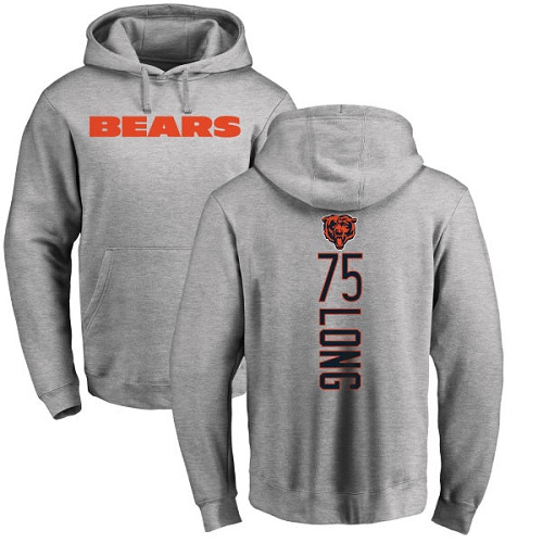 Chicago Bears Men Ash Kyle Long Backer NFL Football 75 Pullover Hoodie Sweatshirts